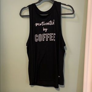 “Motivated by Coffee” Old Navy Black Active Tank